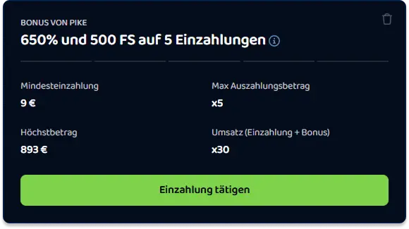 Exklusiver Pike Casino Bonus für BONUS.DIRECT Kunden