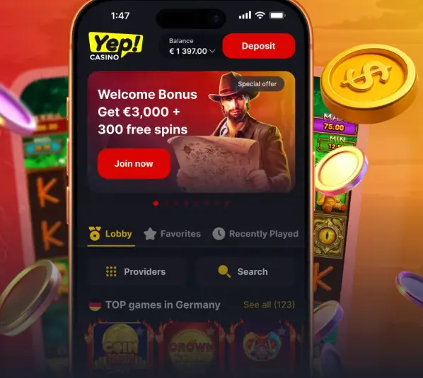 Highroller Bonus im Yep Casino bis 5.000 € jede Woche
