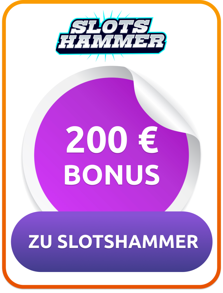 Bei Slots Hammer warten bis zu 200 € Casinobonus für Neukunden!