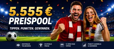 Tippe und gewinne deinen Anteil am 5.555 € Tippspiel bei BONUS.DIRECT!