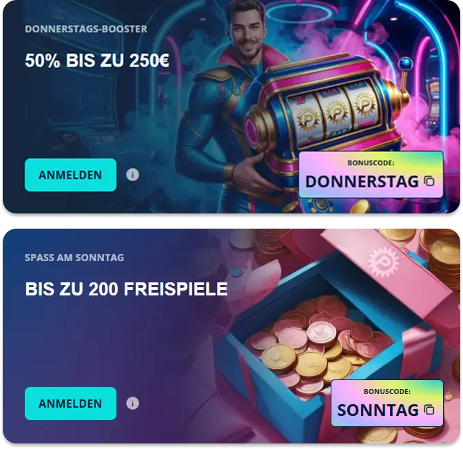 Mit dem Donnerstags-Booster profitierst du bei Platin Casino auch als Bestandskunde - Woche für Woche!