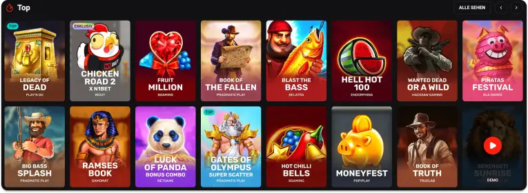 Unzählige Slots, Tischspiele und Live-Casino-Spiele warten auf dich bei N1BET Casino!