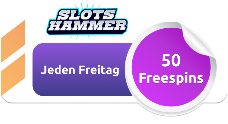 Hol dir jeden Freitag 50 Free Spins bei Slots Hammer!