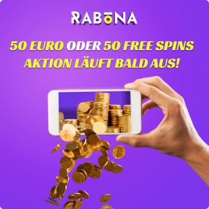 50 Euro oder 50 Freespins bei Rabona