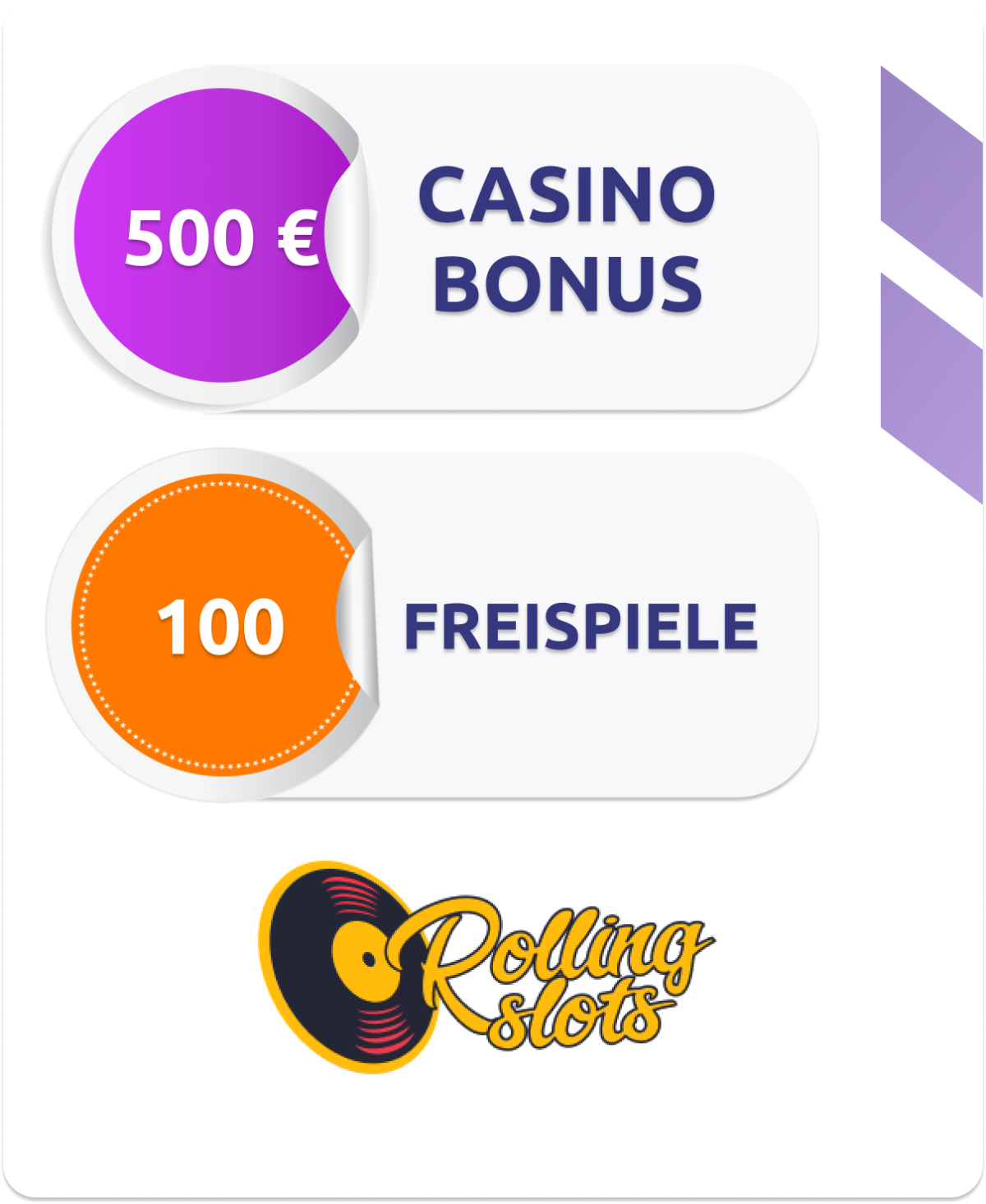 Sichere dir 500 € Casinobonus und 100 Freispiele bei Rollingslots!