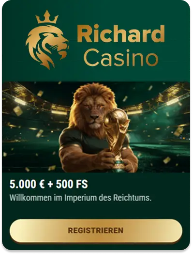Unser neues Online Casino des Monats Juli 2026: Richard Casino mit bis zu 5.000 € Bonus!
