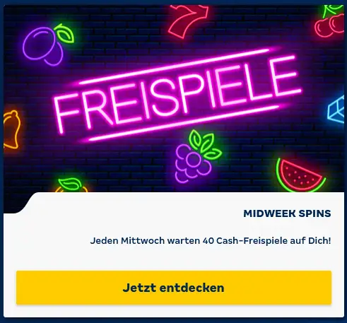 Bei Merkur Spiel erhältst du jeden Mittwoch 40 Cash-Freispiele!