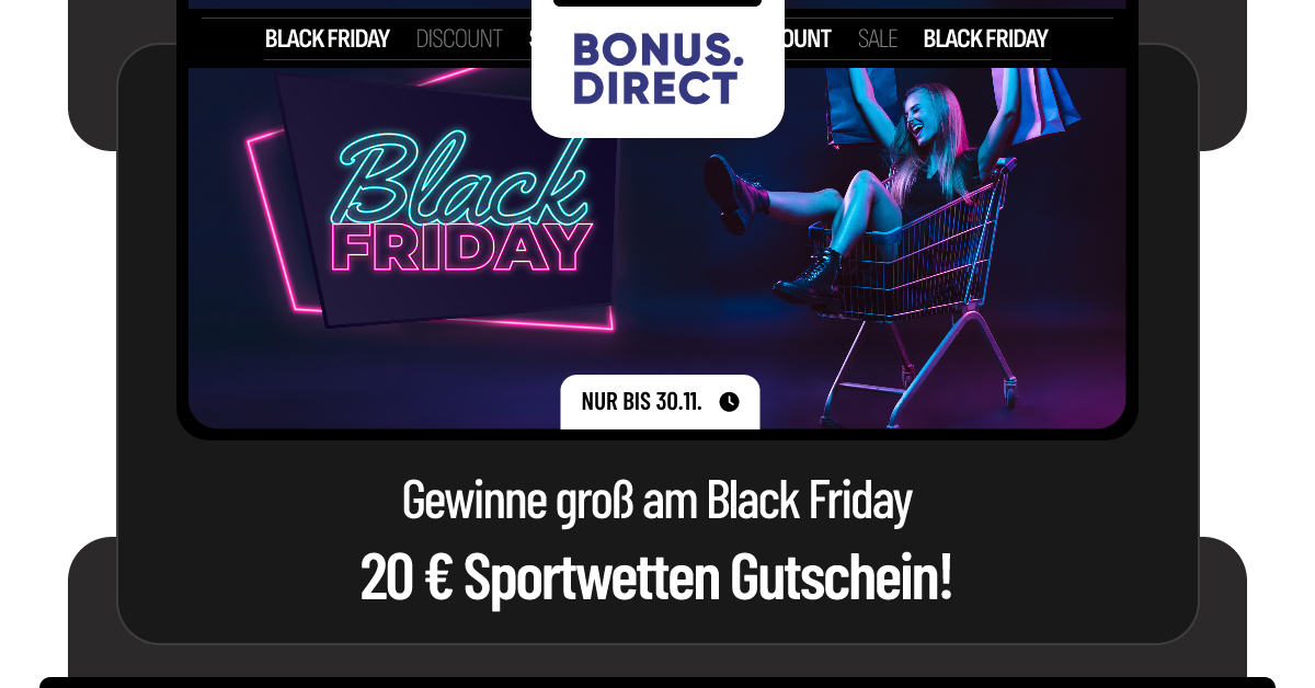 Black Friday 20 € Sportwetten Gutschein