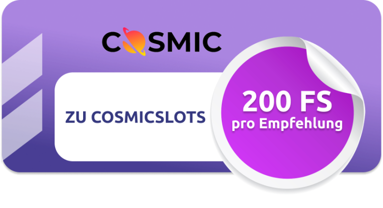 Hol dir 200 Freispiele von CosmicSlots
