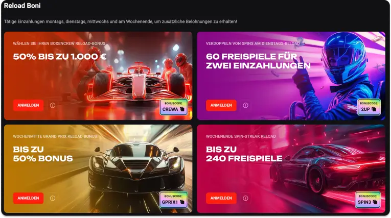 Mehrmals pro Woche warten Bestandskundenboni bei N1BET Casino.