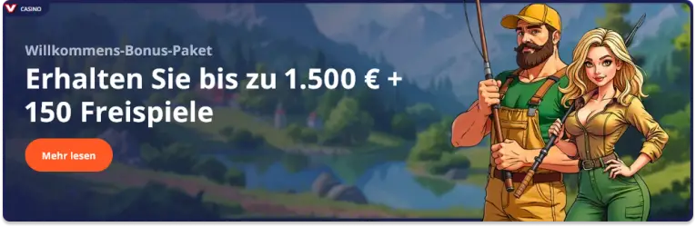 Hol dir bis zu 1.500 € Casinobonus bei V.Vegas!