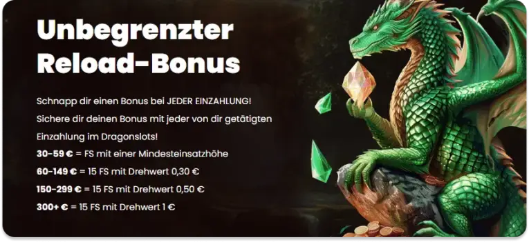 Auch Bestandskunden erhalten auf jede Einzahlung einen Bonus!