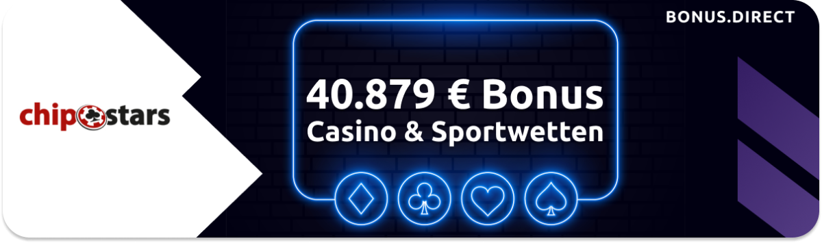 Chipstars Bonus für Sportwetten & Casino
