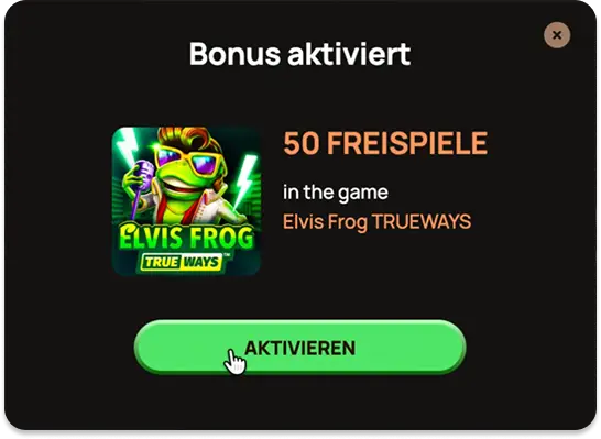 Beispiel für eine automatische Casino Bonus Gutschrift nach Registrierung