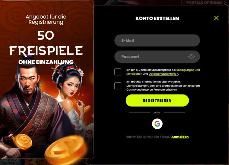 50 exklusive Freispiele im SpinSamurai Casino