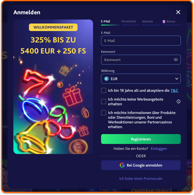 Registriere dich bei 7BitCasino und hole dir deine exklusiven Freispiele ohne Einzahlung!