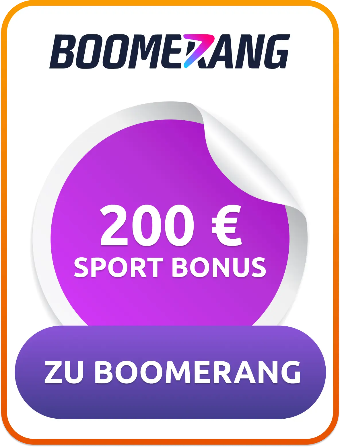 Bis zu 200 € Sportwetten Bonus warten bei Boomerang!