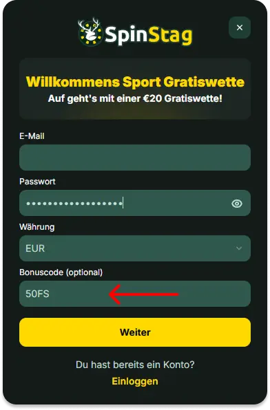 Bonus ohne Einzahlung mittels Gratis Bonus Code